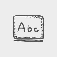 Image showing Letters abc in blackboard sketch icon