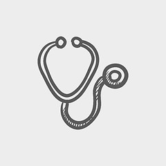 Image showing Stethoscope sketch icon