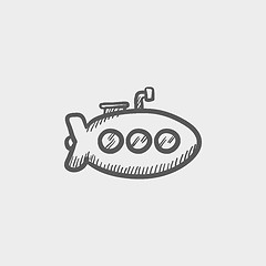 Image showing Submarine sketch icon