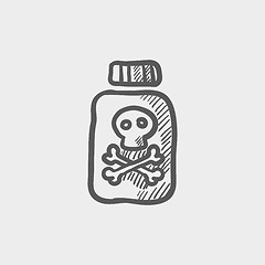 Image showing Bottle of poison sketch icon