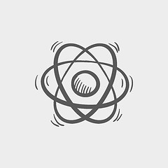 Image showing Atom sketch icon