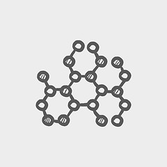 Image showing DNA molecule sketch icon