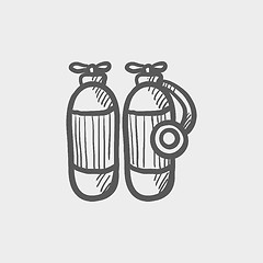 Image showing Oxygen tank sketch icon