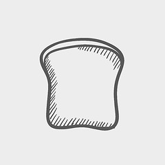 Image showing Single slice of bread sketch icon