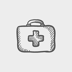 Image showing First aid kit sketch icon