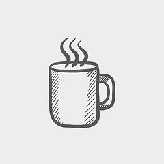 Image showing Mug of hot choco sketch icon