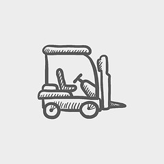 Image showing Golf cart sketch icon