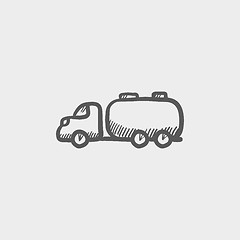 Image showing Truck liquid cargo sketch icon