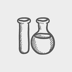 Image showing Test tube sketch icon