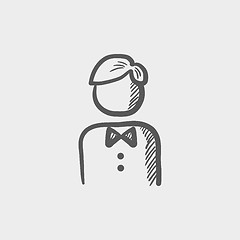 Image showing Waiter sketch icon