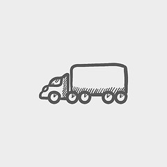 Image showing Cargo truck sketch icon