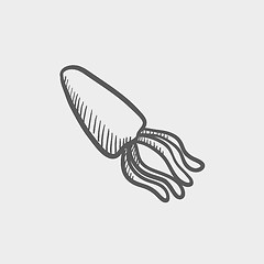 Image showing Squid seafood sketch icon