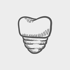 Image showing Tooth implant sketch icon
