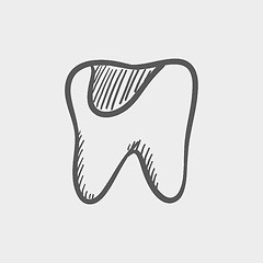 Image showing Tooth decay sketch icon