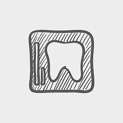 Image showing Tooth protected by a glass sketch icon