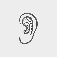 Image showing Human ear sketch icon
