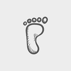 Image showing Foot sketch icon