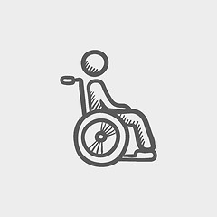 Image showing Disabled person sketch icon