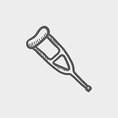 Image showing Crutch sketch icon