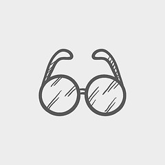 Image showing Eyeglasses sketch icon