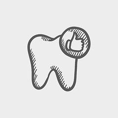 Image showing Healthy tooth sketch icon