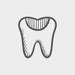 Image showing Tooth decay sketch icon