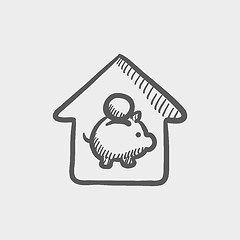 Image showing House savings sketch icon