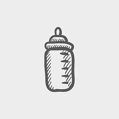 Image showing Feeding bottle sketch icon