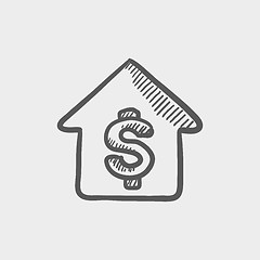 Image showing House mortgage sketch icon