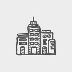 Image showing Condominium building sketch icon