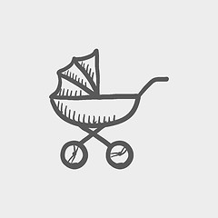 Image showing Baby stroller sketch icon