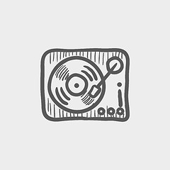 Image showing Phonograph turntable sketch icon