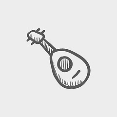 Image showing Mandolin guitar sketch icon