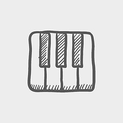 Image showing Piano keys sketch icon