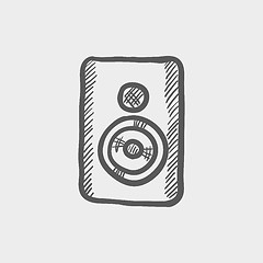 Image showing Two way studio speaker sketch icon