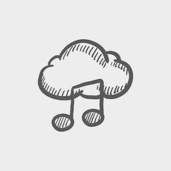 Image showing Cloud melody sketch icon