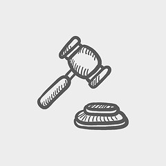 Image showing Gavel sketch icon