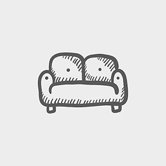 Image showing Furniture sofa sketch icon