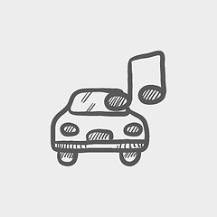 Image showing Car with music sketch icon