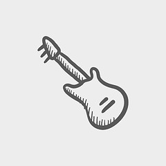 Image showing Vintage electric guitar sketch icon