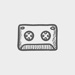 Image showing Cassette tape sketch icon