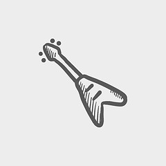 Image showing Electric guitar sketch icon