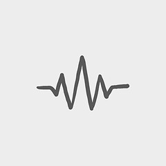 Image showing Sound wave beats sketch icon