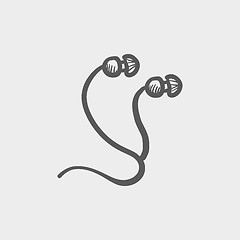 Image showing Earphone sketch icon