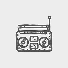 Image showing Radio Cassette player sketch icon