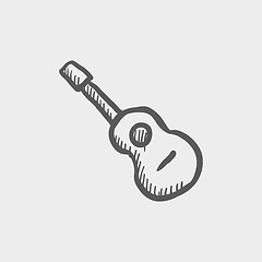 Image showing Acoustic guitar sketch icon