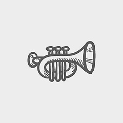 Image showing Trumpet sketch icon