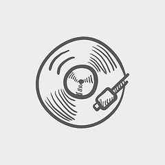 Image showing Phonograph turntable sketch icon