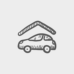 Image showing Car garage sketch icon