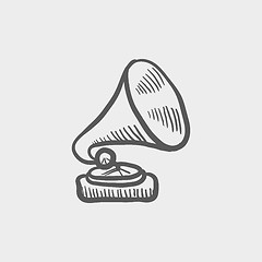 Image showing Gramophone sketch icon